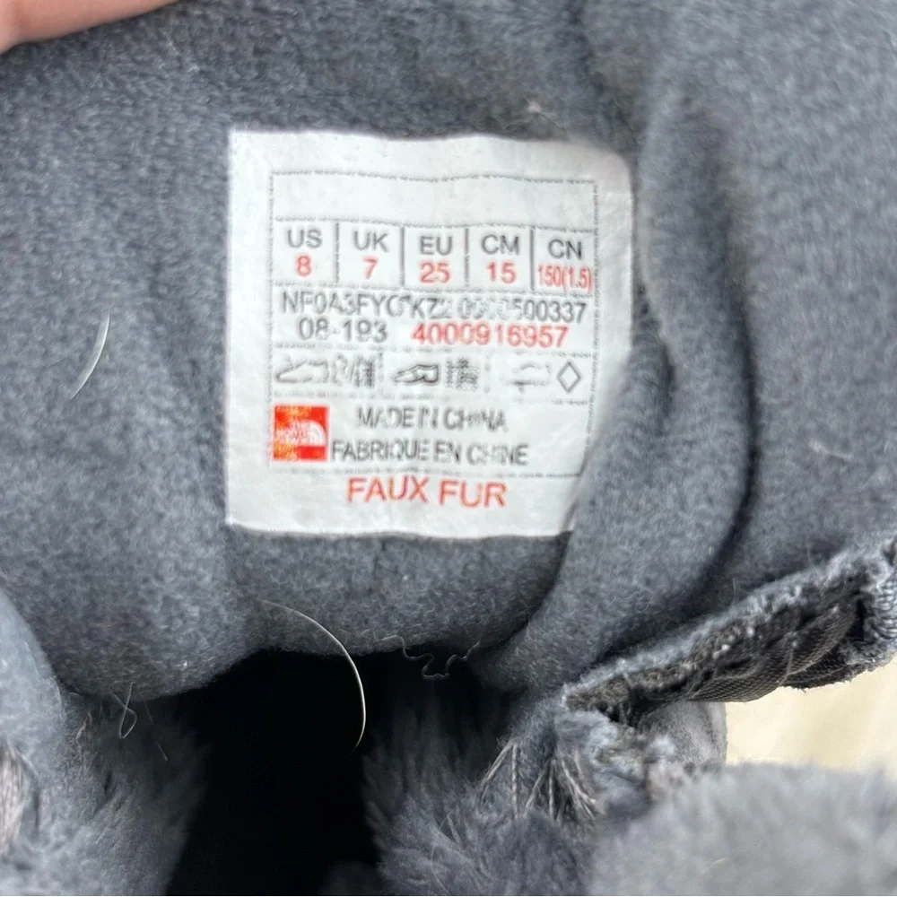 The North Face Kids Faux Fur Lined Boots - Gray Size 8 Toddler